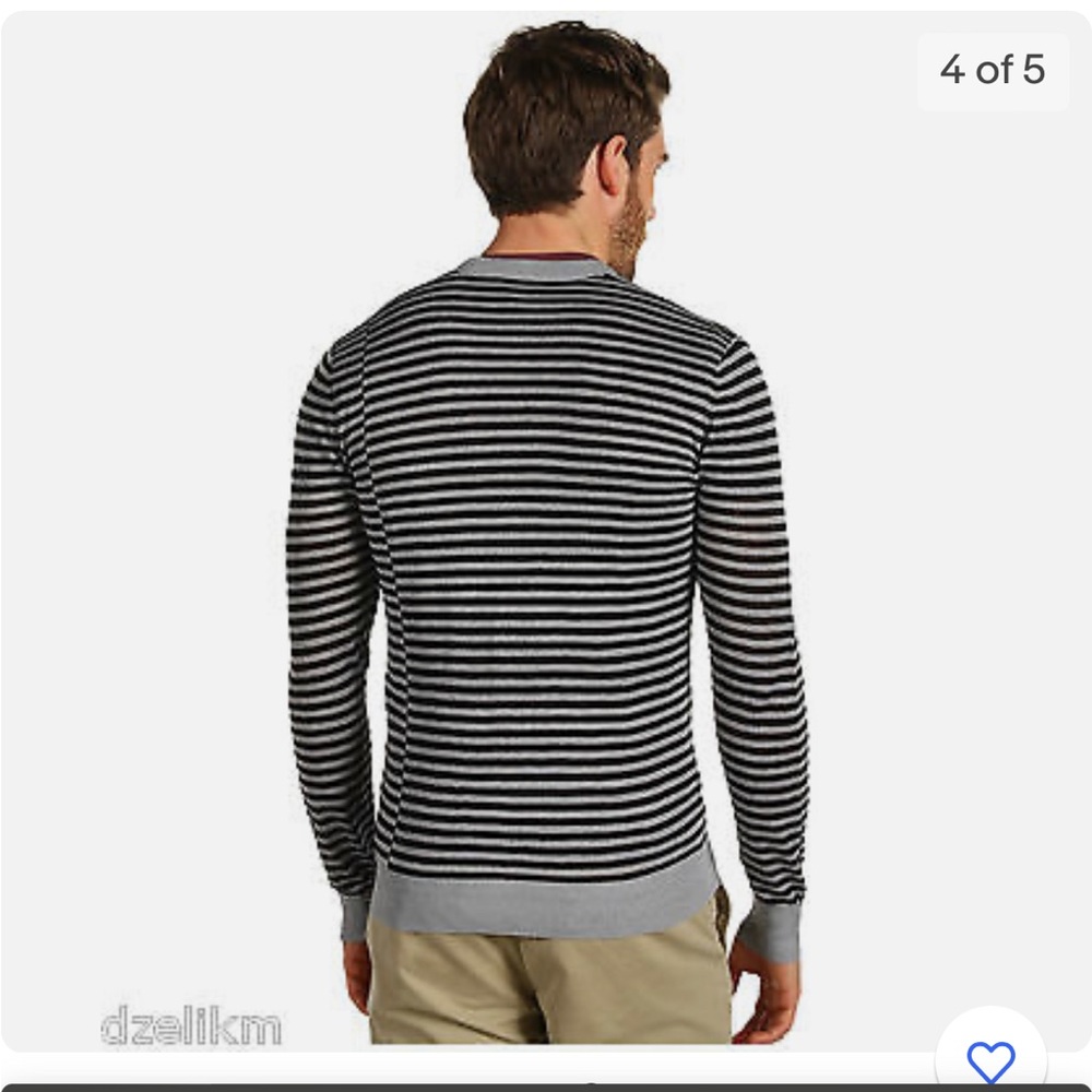 Theory Black and Grey Striped Goldsmith S Refinery Cardigan M - Picture 2 of 14